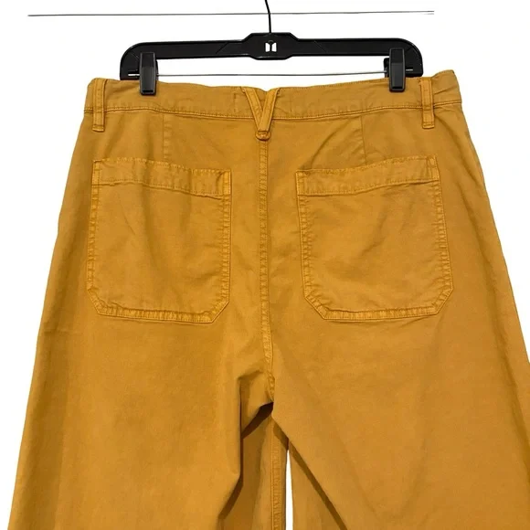 Point Sur J. Crew Wide Leg Cropped Pants Washed Mustard Yellow, Sz 32 - Picture 9 of 14